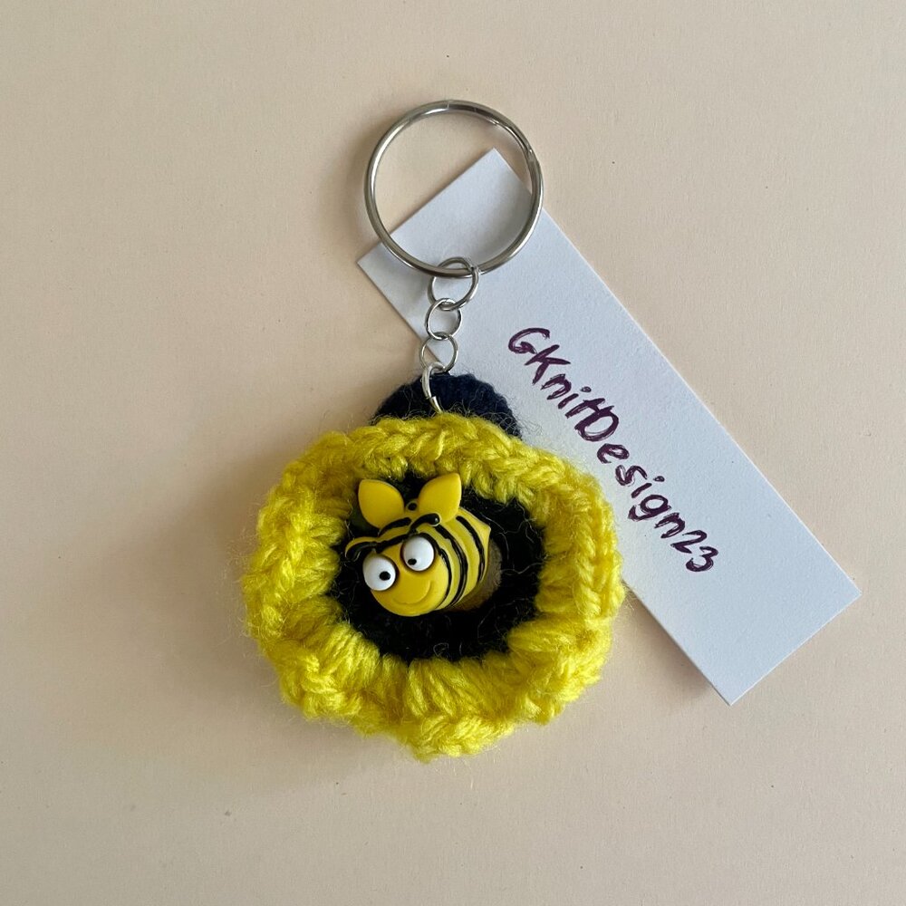 Floral Keychain, Keychain Charm, Crochet Easter Gift, Handmade Backpack Charm